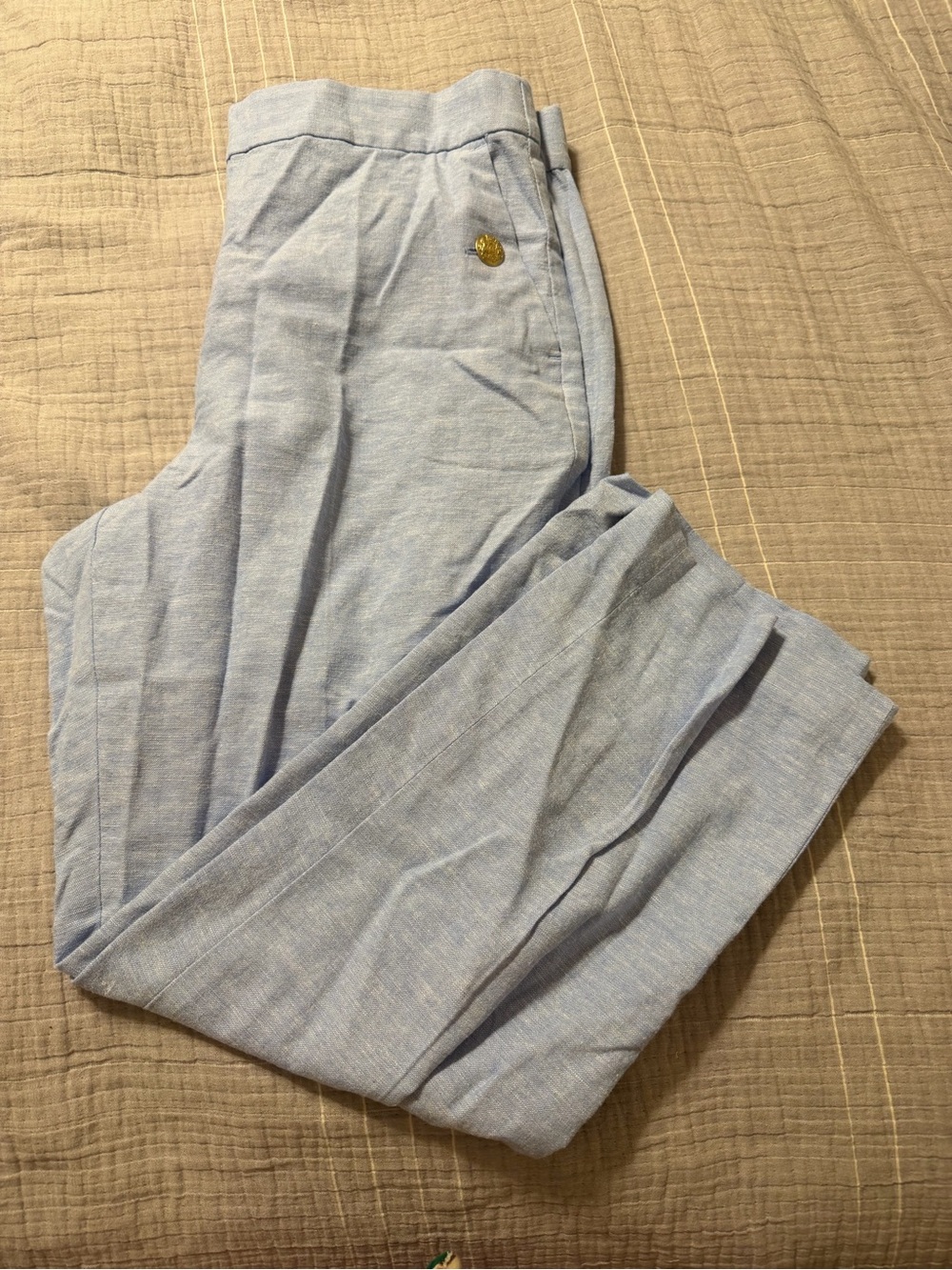 J.Crew Linen-cotton blend elastic-back Sailor pant